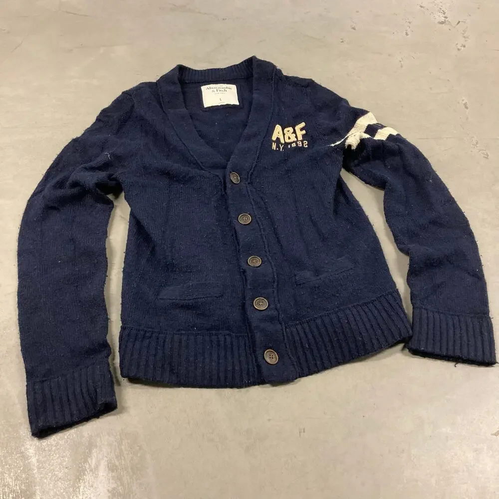 vintage y2k Abercrombie & Fitch varsity cardigan sweater